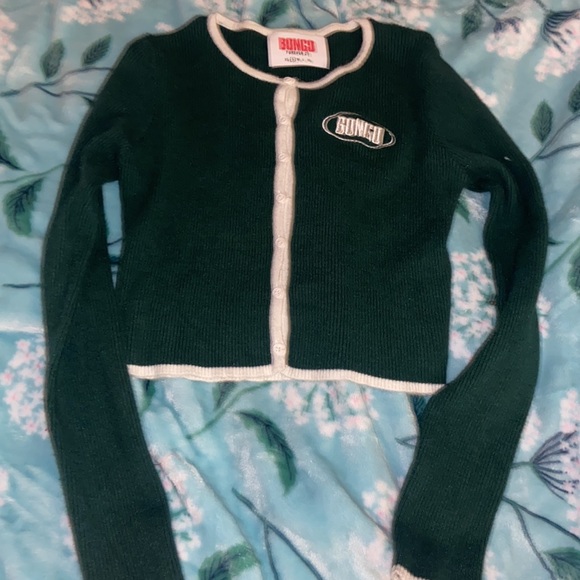 BONGO Women's Green Cardigan Crop SZ SM Forever 21 - Picture 3 of 5